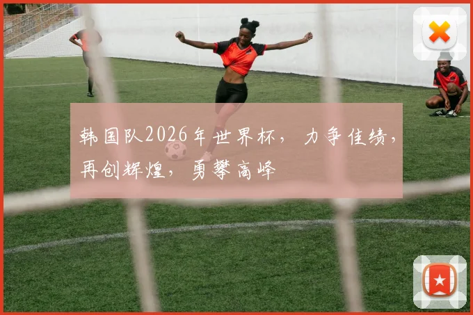 韩国队2026年世界杯，力争佳绩，再创辉煌，勇攀高峰